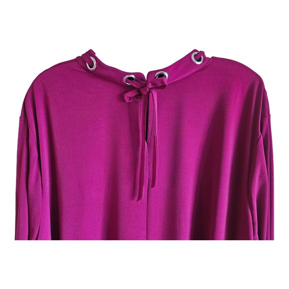 SUSAN GRAVER Plus 4X Top Grommets Back Keyhole & Tie 3/4 Sleeve Liquid Knit 58" - Picture 5 of 6